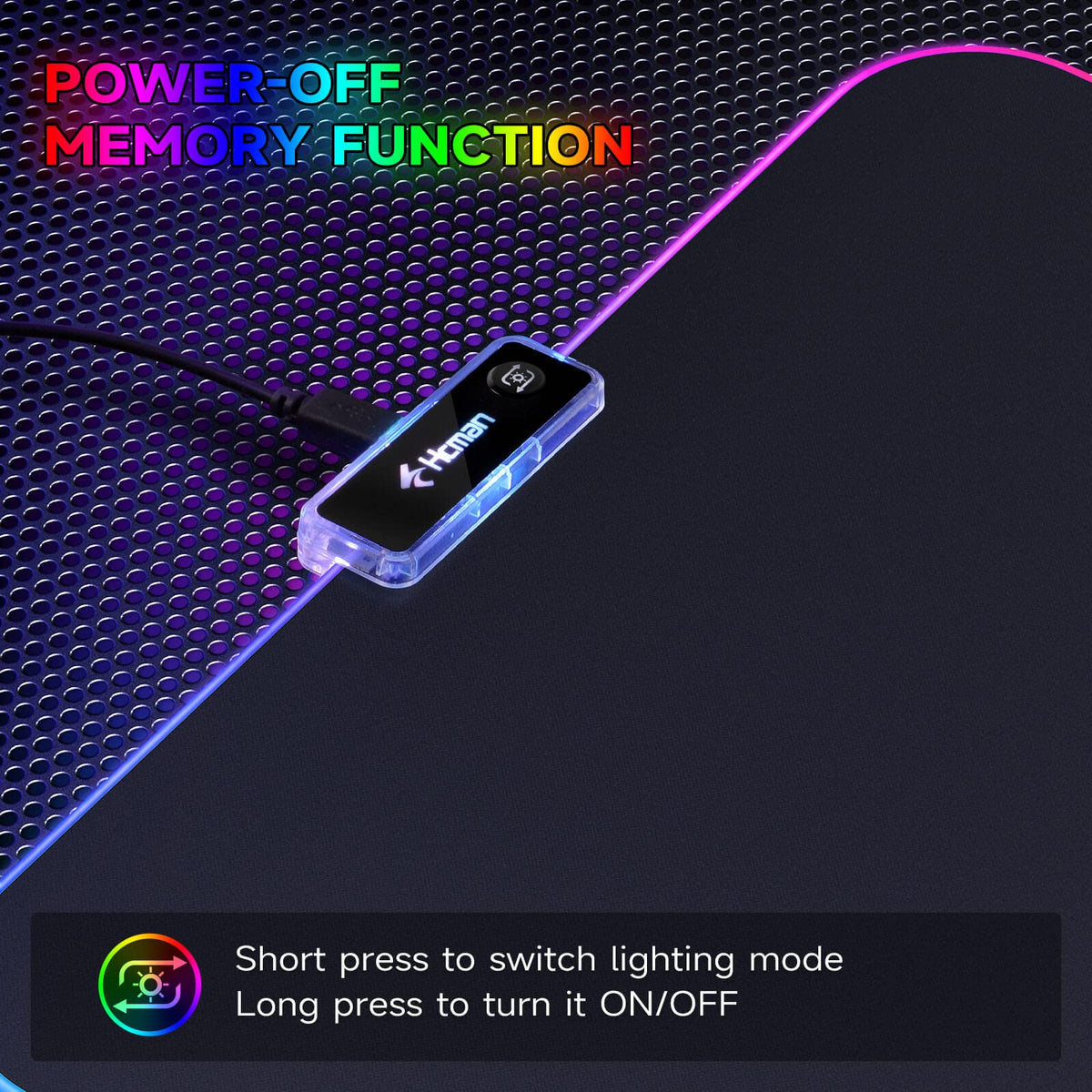 Hcman Charging RGB Gaming Mouse Pad - Wireless 15W Mousepad LED Extra Large