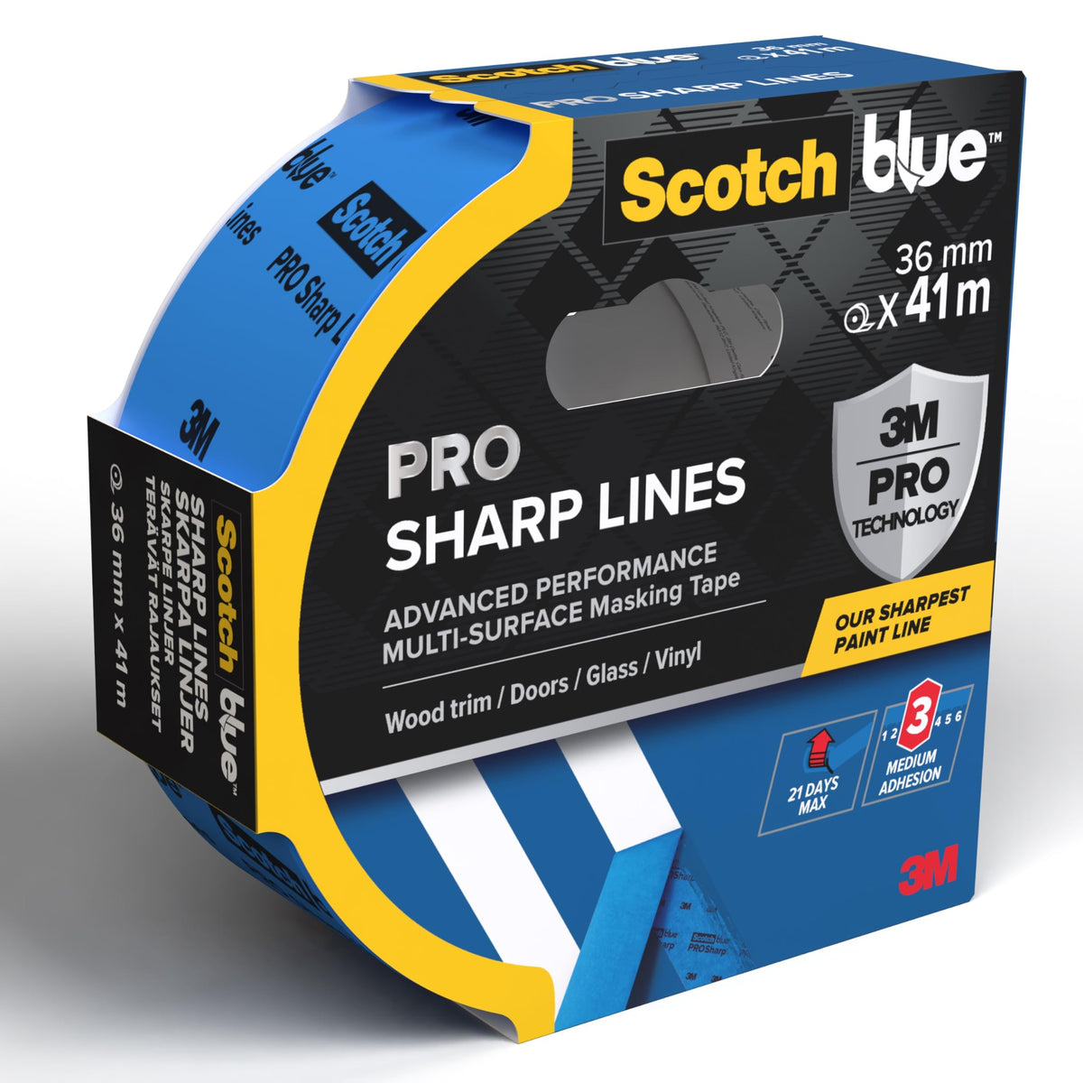 ScotchBlue Multi-Surface Premium Masking Tape, 24mm x 41m, 1 Roll/Pack - Scotch Adhesive Blue Painters Tape, For Painting and Decorating, Indoor & Outdoor, Sticks Well, 100% PEFC