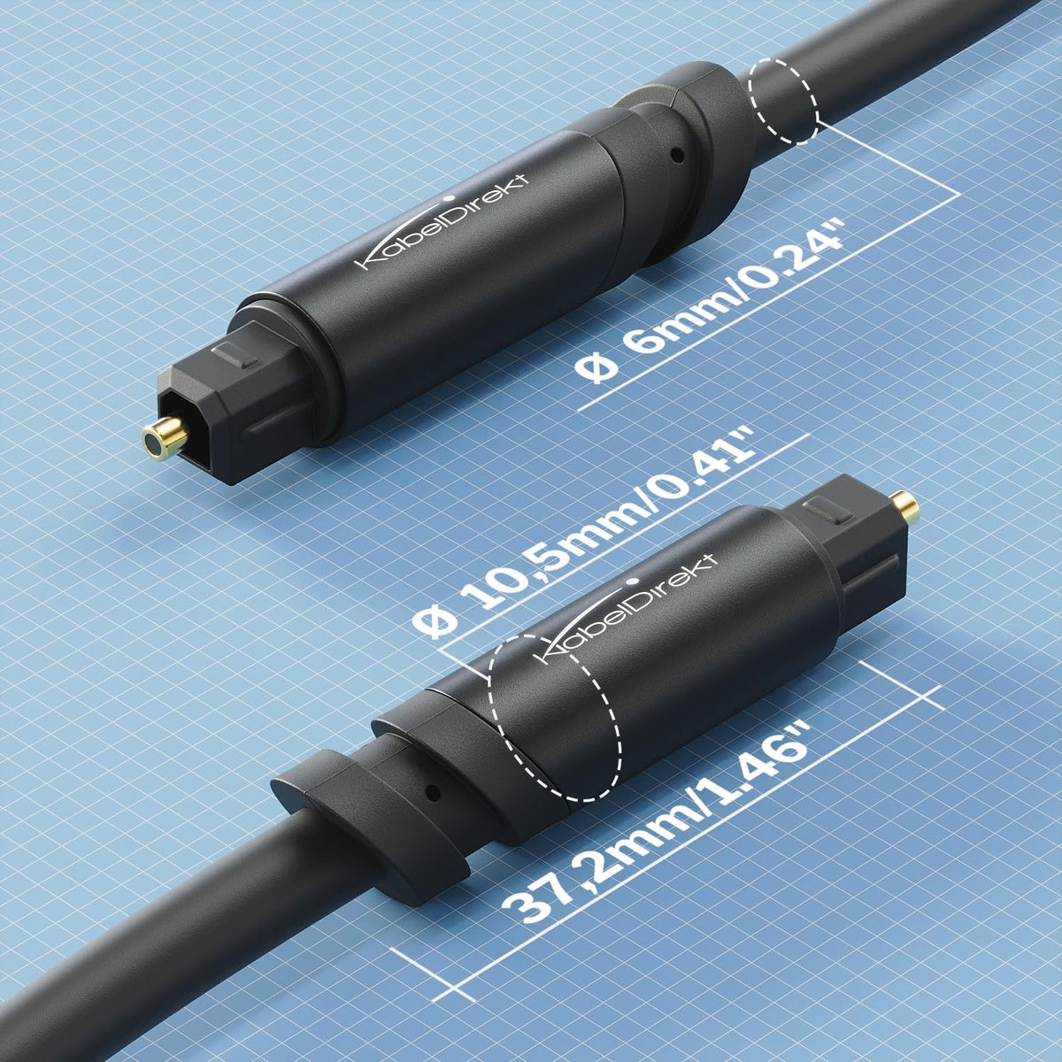 KabelDirekt – Optical Audio TOSLINK Cable – 1m – Soundbar