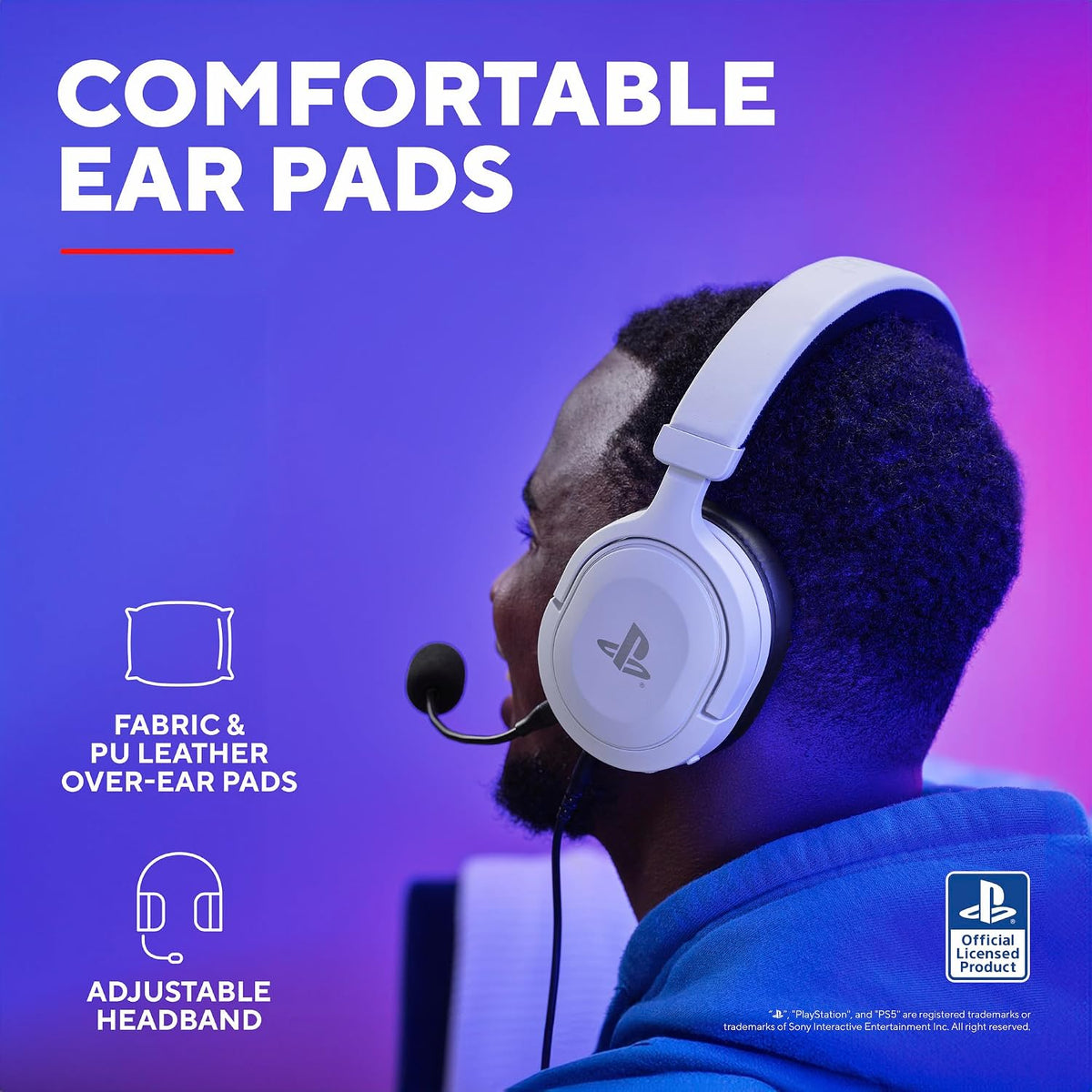 GXTrust Forta Gaming Headset Officially Licensed for PlayStation 5, White