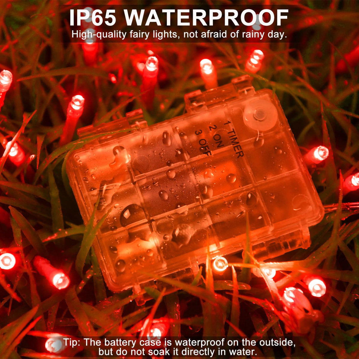 Dalugo Battery Fairy Lights, 3M 30 LED Warm White String Lights with 6h Timer, IP65 Waterproof Battery Powered Fairy Lights for Indoor Outdoor Christmas Decorations