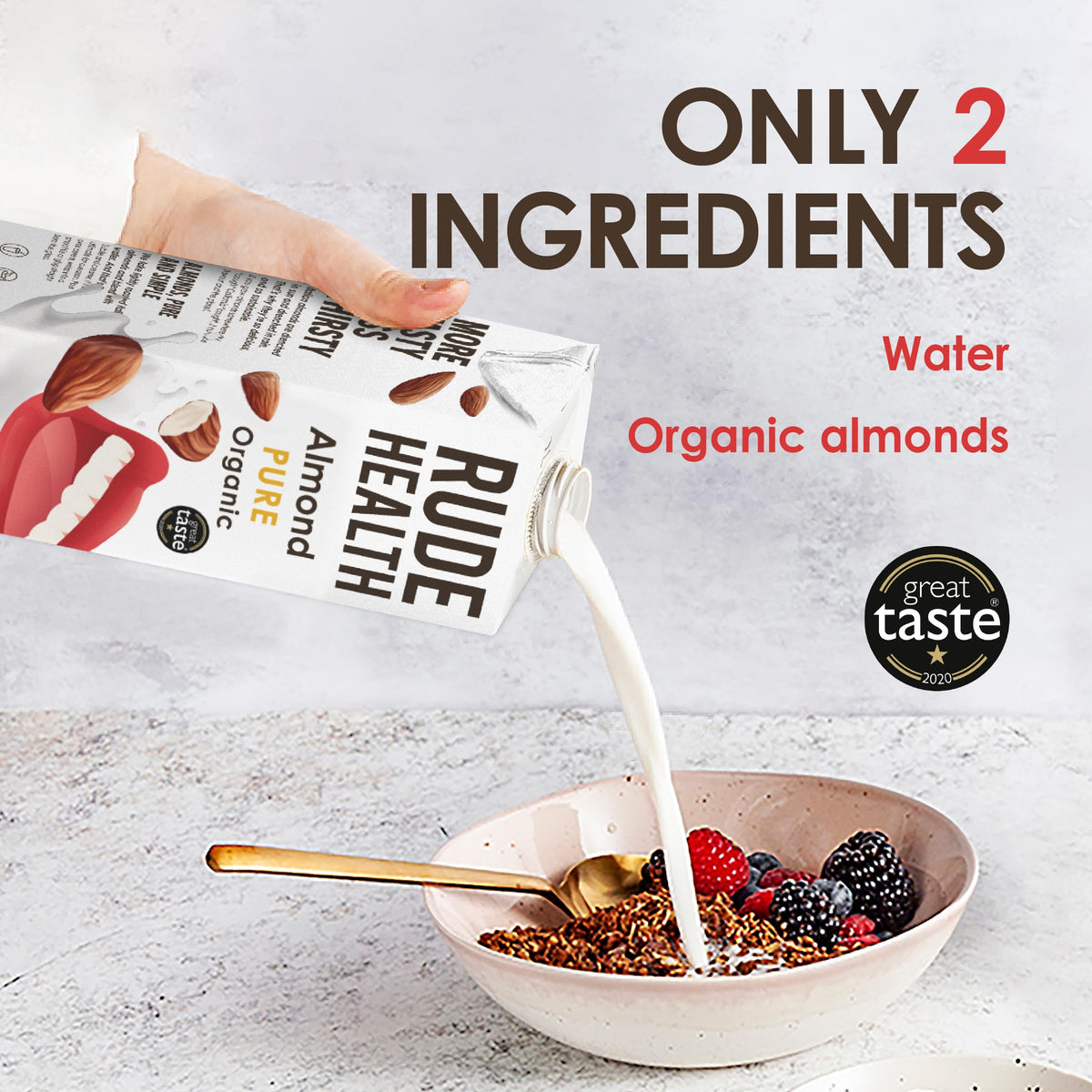 Rude Health 6 x 1 Litre Organic Oat Dairy-Alt Milk, 100% Natural Organic Drink, Lactose Free, Dairy Free & Gluten-Free, No Added Sugar, Award-Winning, Healthy & Vegan, 100% Recyclable Packaging