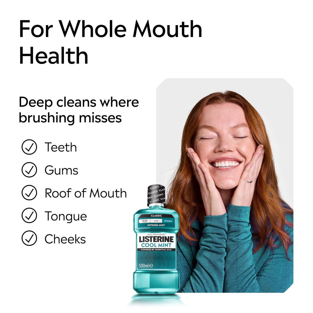 Listerine Cool Mint Mouthwash, 6X 500ml, Blue