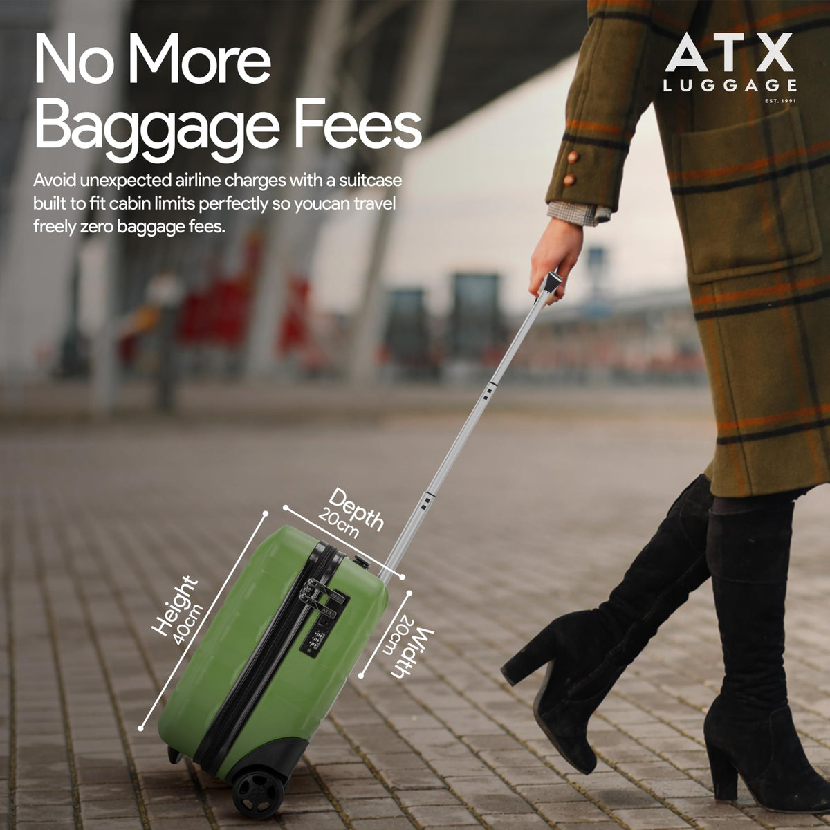 ATX 28 Inch Suitcase Large 110L – Lightweight Hard Shell Checked Luggage, 4 Wheels, TSA Lock, 30KG Capacity, Black
