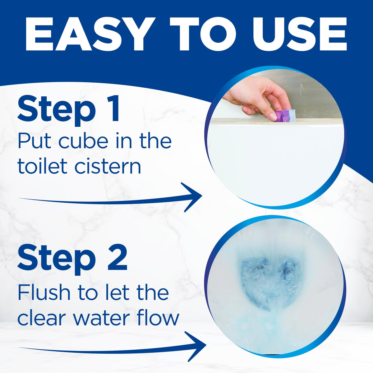 Bloo New 3in1 Toilet Blocks, Pack of 2, Toilet Limescale Remover Cistern Block, Toilet Cleaner Block with Cleaning and Foaming Action, Toilet Fresheners - Limescale Prevention
