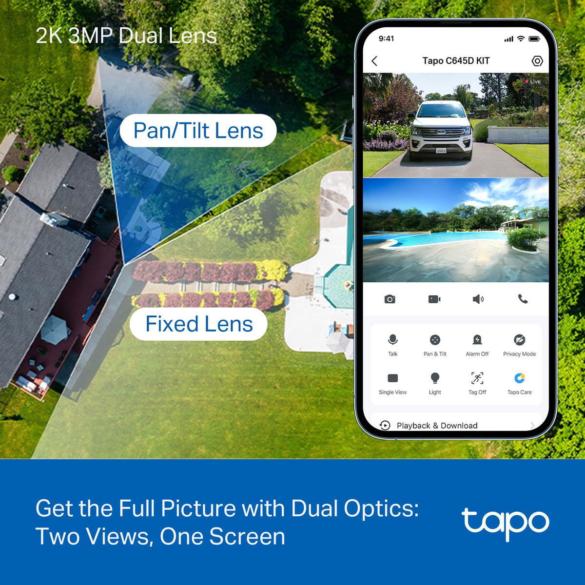 Tapo TC90 KIT 2K 3MP Solar Pan/Tilt Outdoor Security Camera Wireless