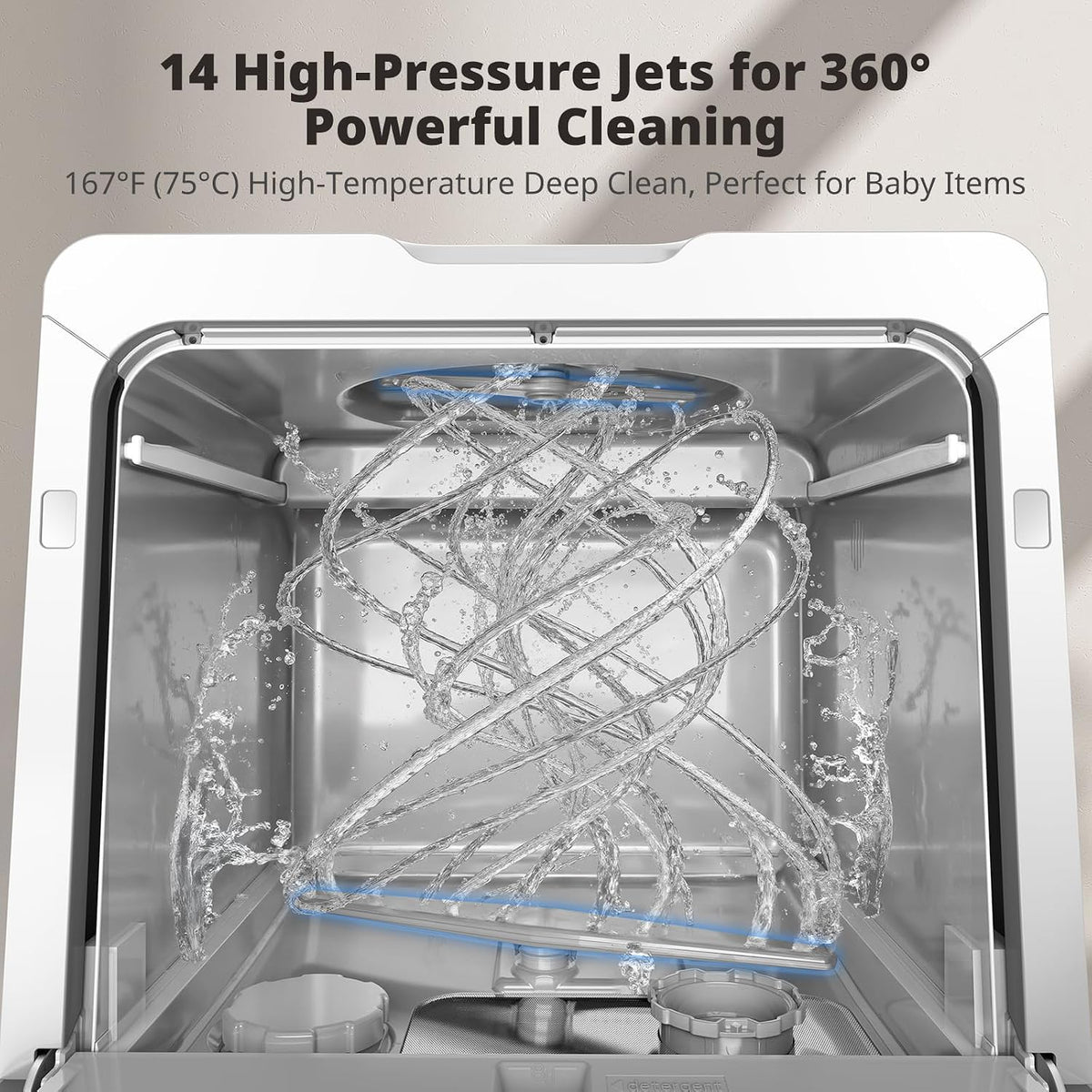 AIRMSEN NEW Upgraded Table Top Dishwasher, 8+3 Wash Programs, 5L Tank