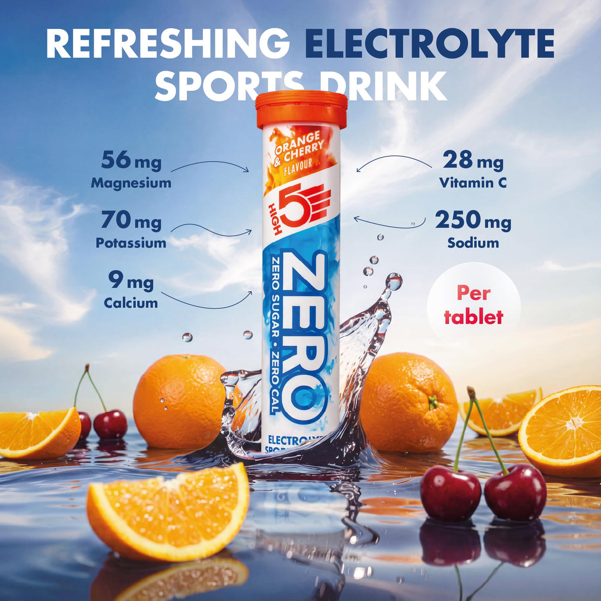 HIGH5 Zero Electrolyte Tablets for Hydration, Berry, 20 Tablets
