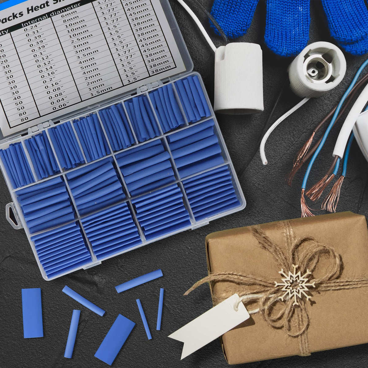 ASHINER Clear Heat Shrink Tubing Kit - 580Pcs EVA Material in 11 Sizes - Ideal for Electrical Insulation, Repairs, and Wire Connectors with User-Friendly Design and Storage Case