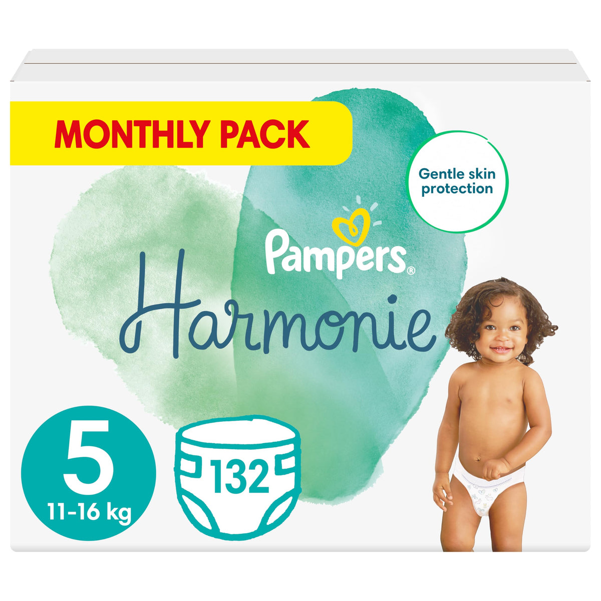 Pampers Baby Nappies Size 2 (4-8 kg / 9-18 lbs), Harmonie, 132 Count, Saving Pack, Baby Essentials for Newborn
