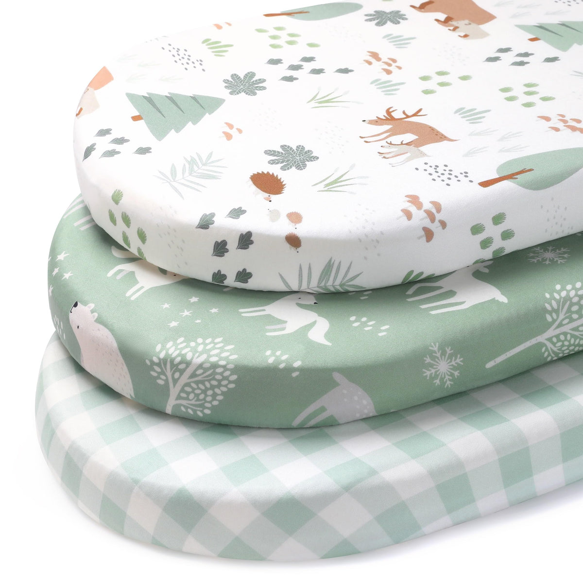 Cot Bed Sheets 140 x 70cm Fitted, 3 Pack Baby Cot Sheets, Ultra Soft & Silky Smooth Microfiber Toddler Bed Sheets Pink Rainbow