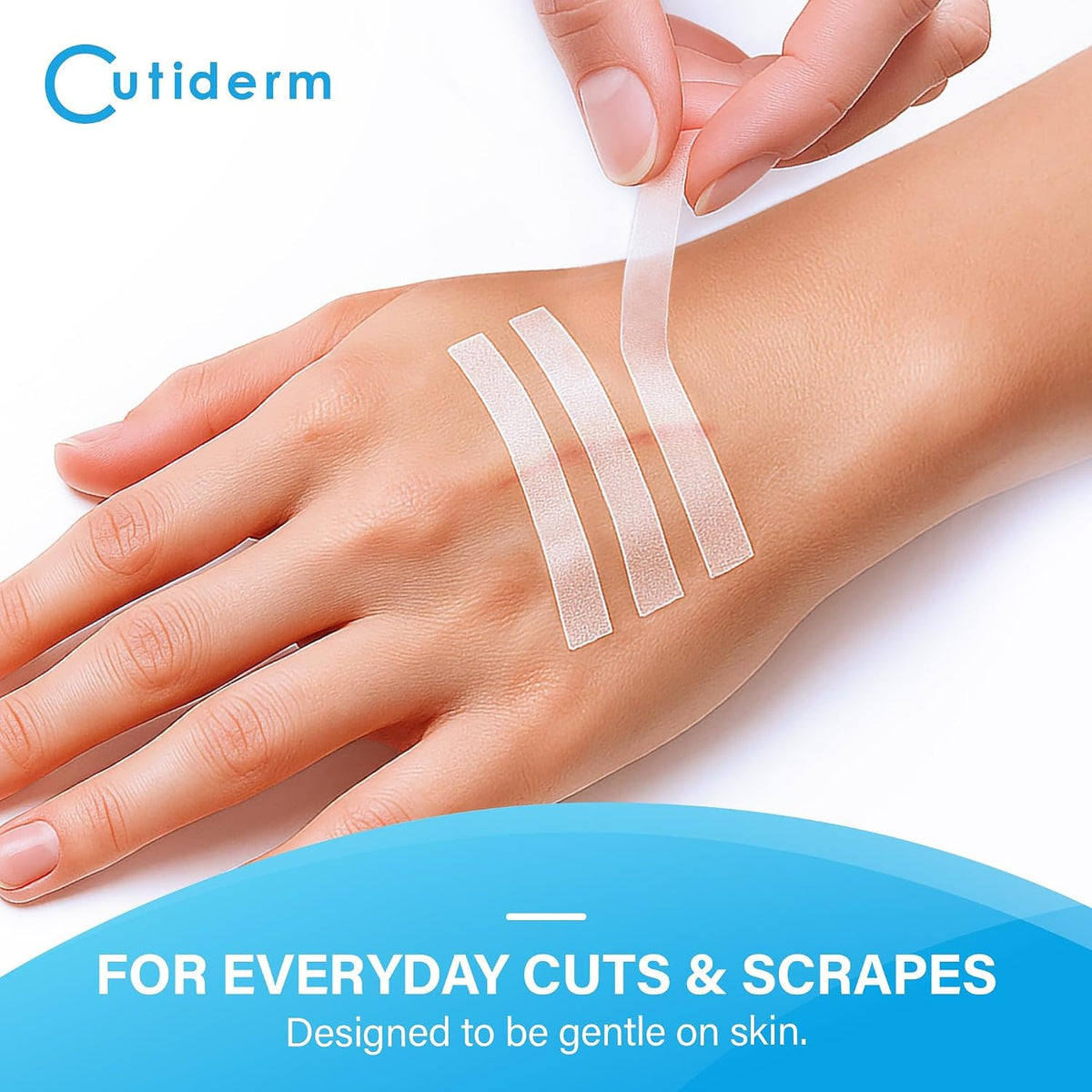 Cutiderm Sterile Skin Wound Closure Suture Strips, 4 Sizes - 150 Strips