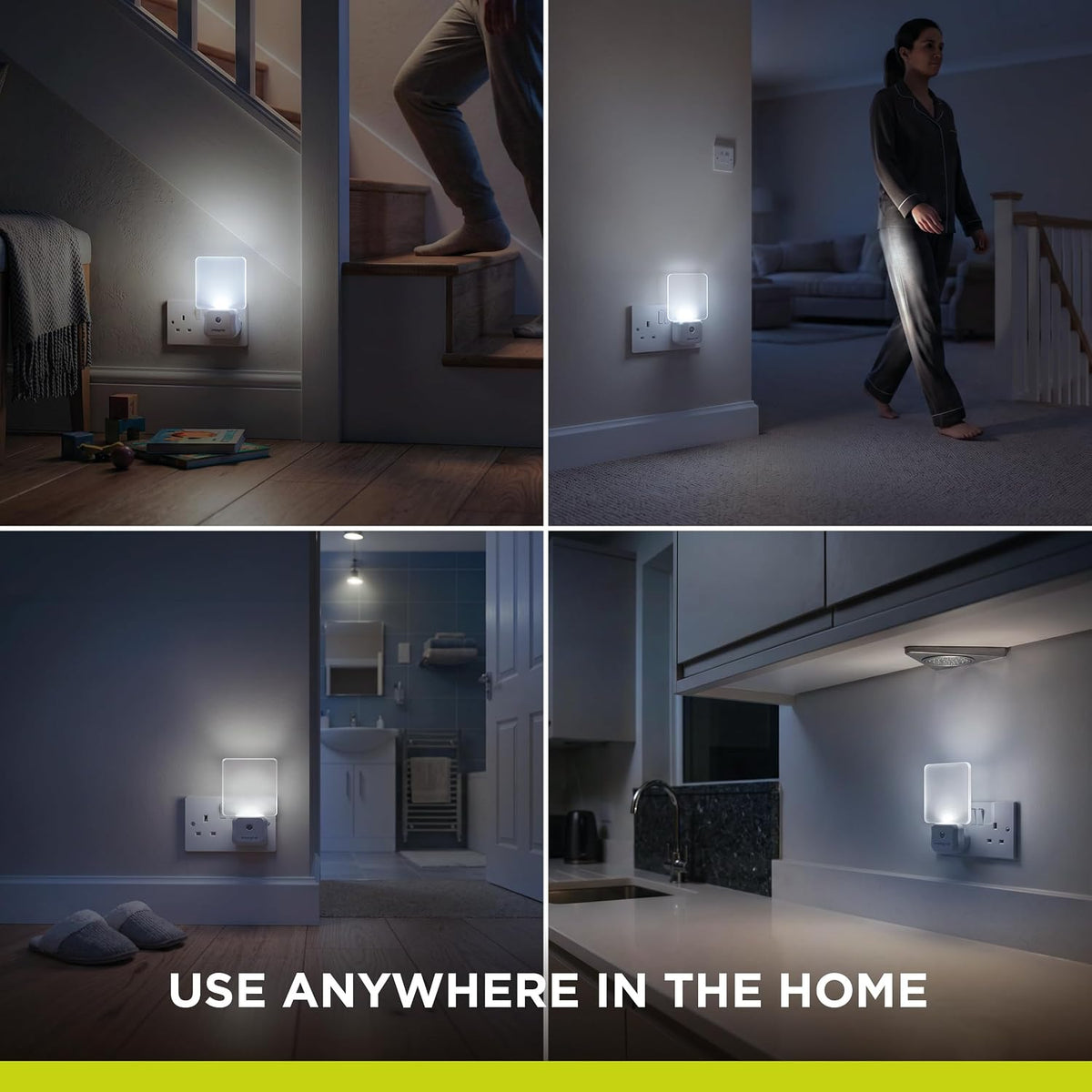 Integral LED Plug-in Night Light with Dusk-to-Dawn Sensor | Auto On/Off | Soft Light | Transparent | Ideal for Bedrooms, Hallways, Stairs, Landings, Children’s Nursery