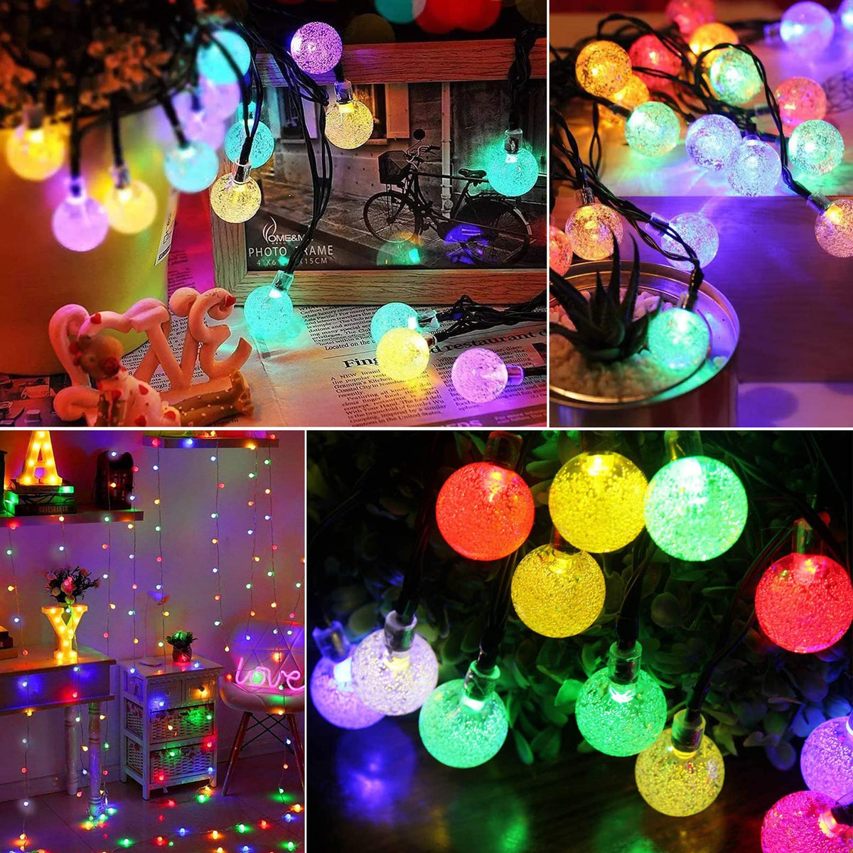 Lezonic Solar String Lights Outdoor, 50LED 7M/23Ft Solar Fairy Lights