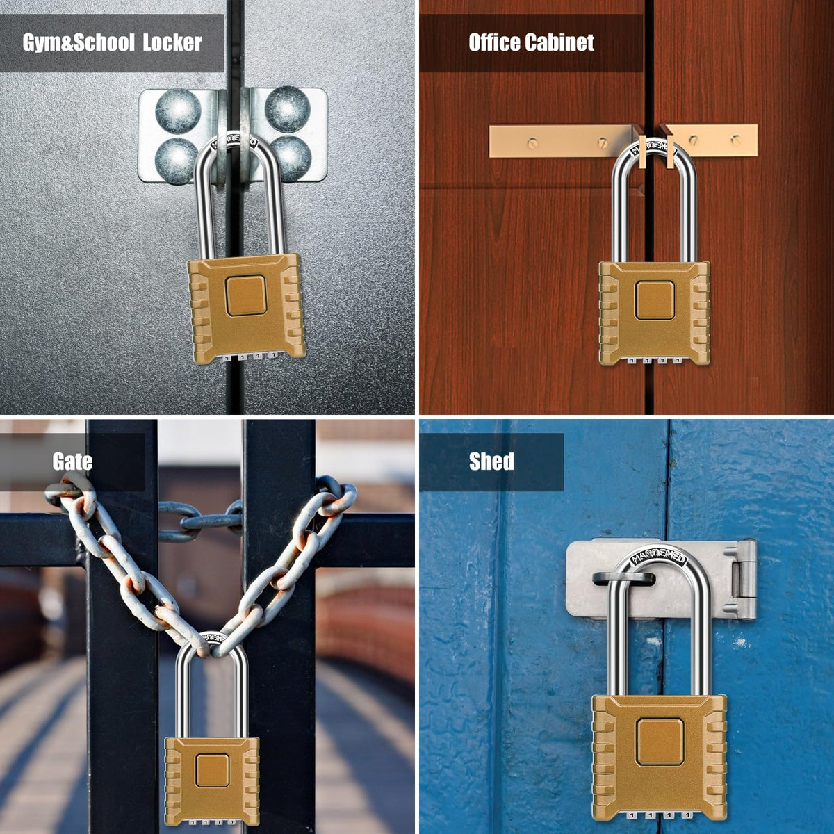 Diyife Large Heavy Duty Combination Padlocks Outdoor, 52mm Weatherproof