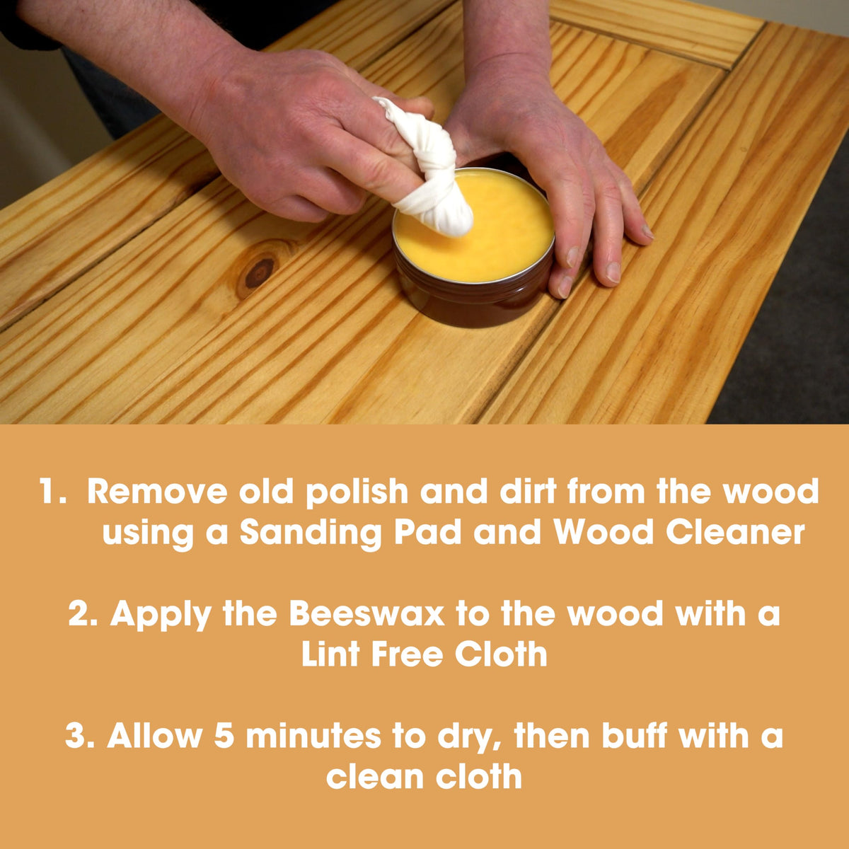 Furniture Clinic Clear Beeswax Polish for Wood & Furniture - 200ml - Natural Beeswax for All Types and Colours - Wooden Furniture Polish to Protect & Enhance Any Wooden Surface
