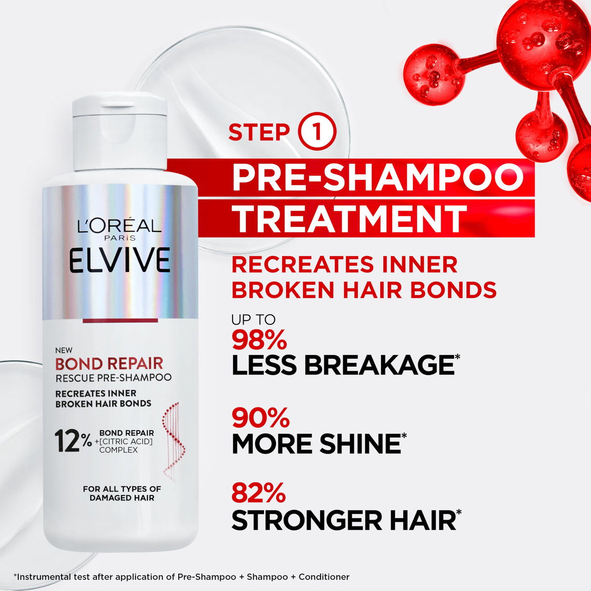 L'Oréal Paris Elvive Bond Repair Sulphate-Free Shampoo, Damaged Hair, 200ml