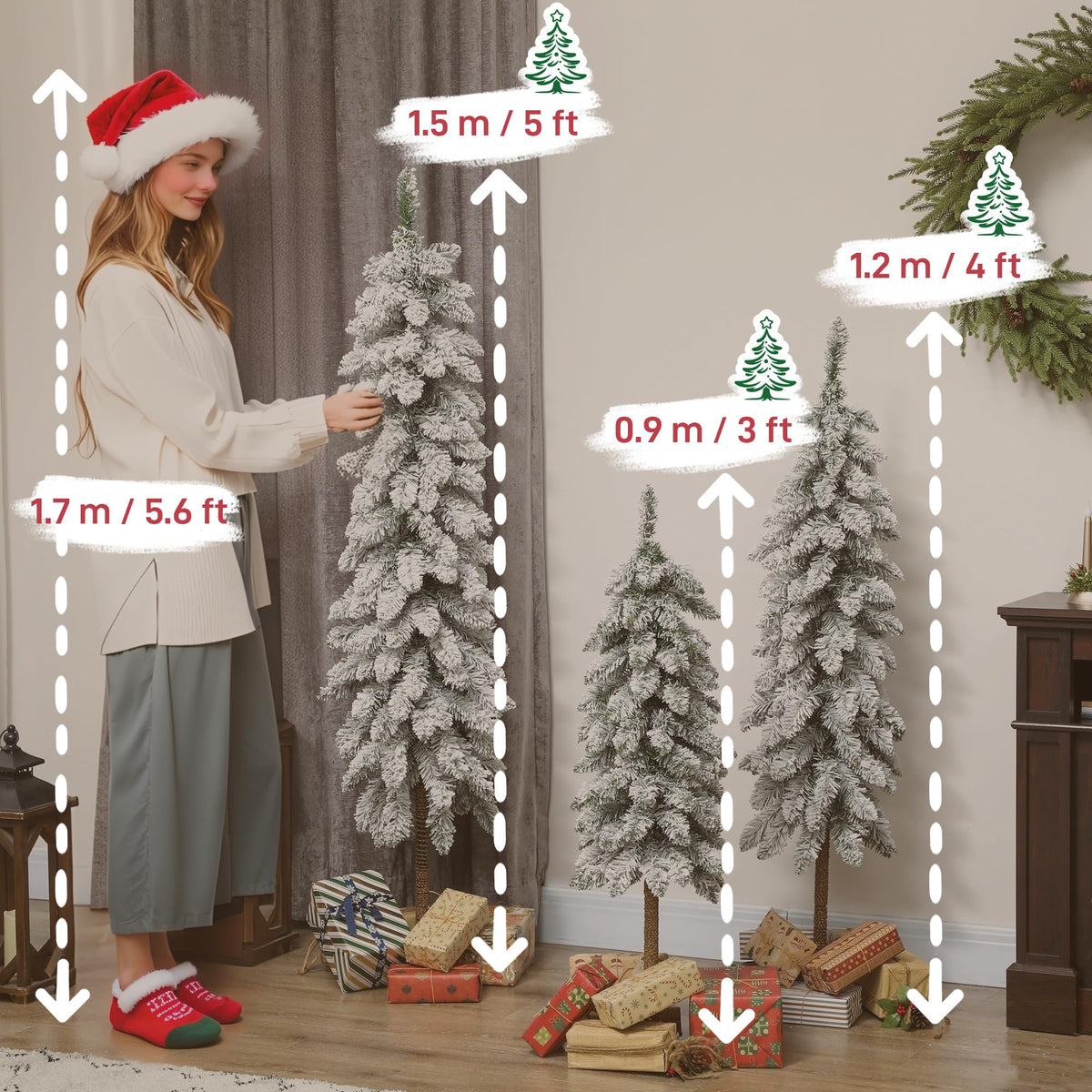 HOMCOM 6 ft Artificial Christmas Tree, 1814 Realistic Dense Branches, Green