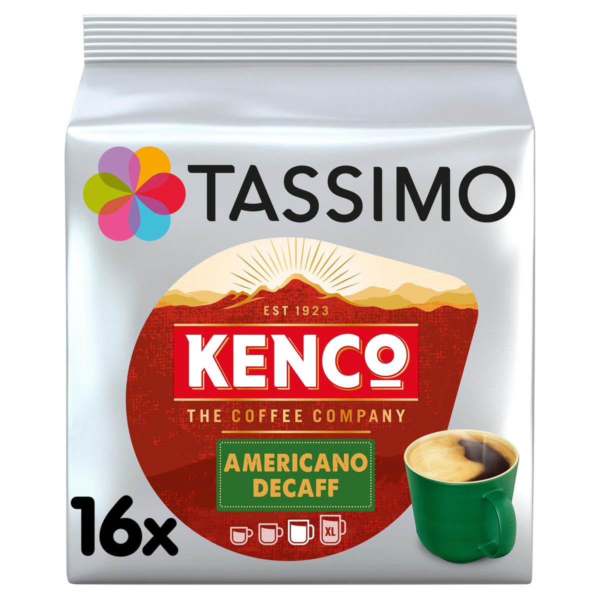 Tassimo Kenco Americano Grande XL Coffee Pods x16 (Pack of 5, Total 80 Drinks)