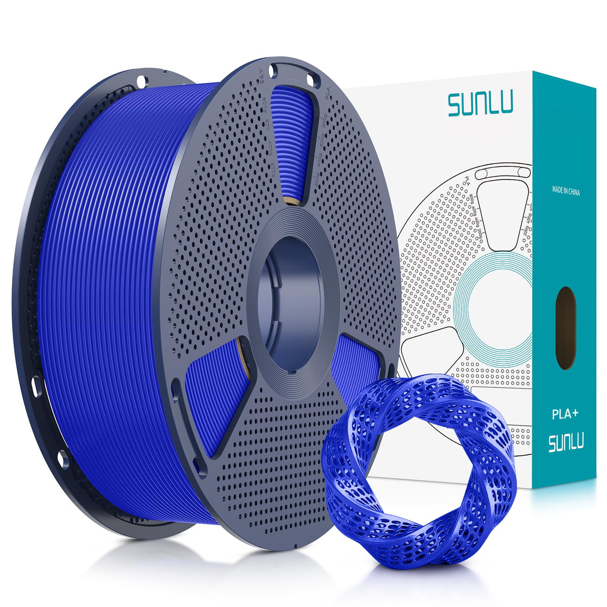SUNLU PLA+ 3D Printer Filament, Tougher PLA Plus Filament 1.75mm, 1KG Black