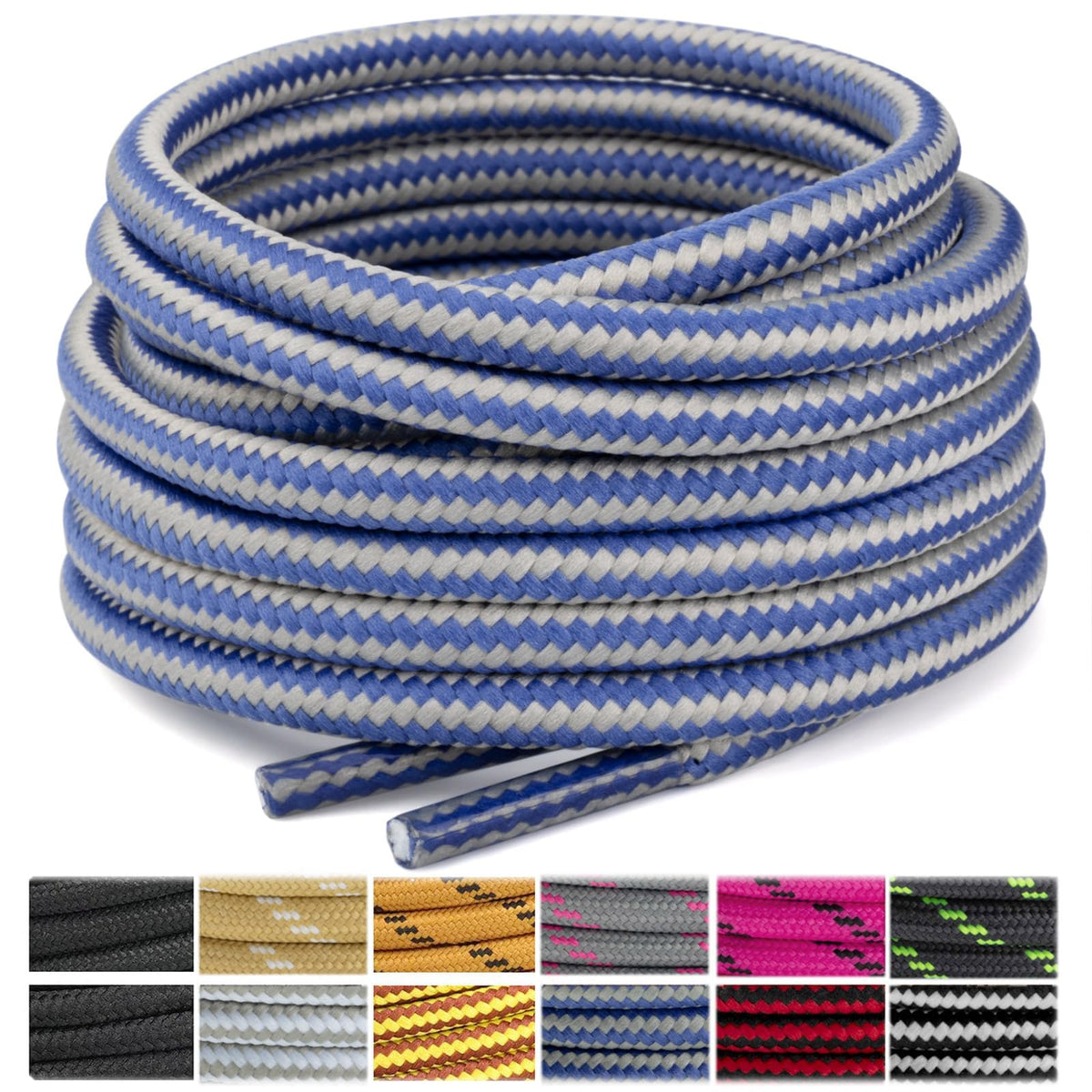 Stepace 2 Pairs Round Heavy Duty Boot Laces for Hiking and Work Boots