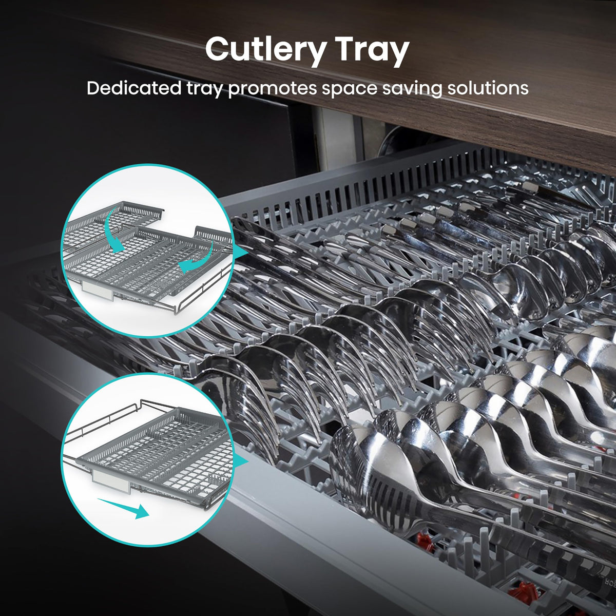 Hisense Fully Integrated Standard Dishwasher - Silver with Fixed Door Fixing Kit HV623D15UK - D Rated