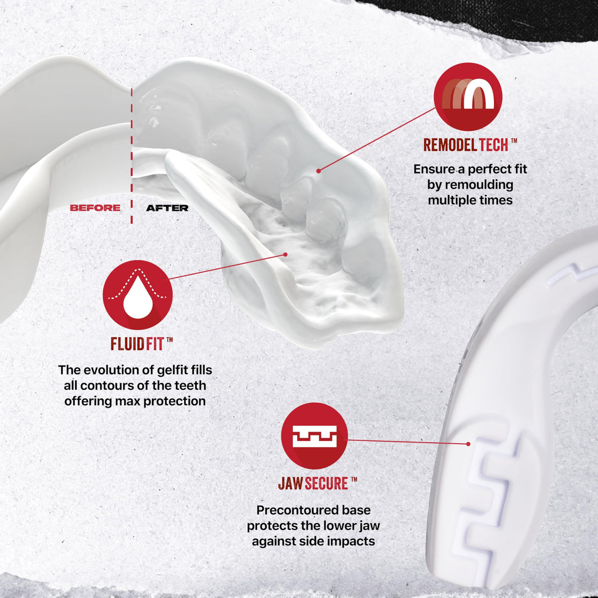 SAFEJAWZ Mouth Guard, Slim Fit Gum Shield for Adult & Junior with Case