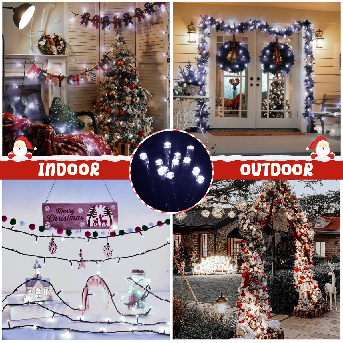 Gcstnn Battery Fairy Lights, 3M/9.8Ft 30LED Battery Powered Fairy Lights Indoor Outdoor with 6h Timer Waterproof String Lights On Green Cable,for Bedroom Christmas Tree Decorations,Garden-Cool White