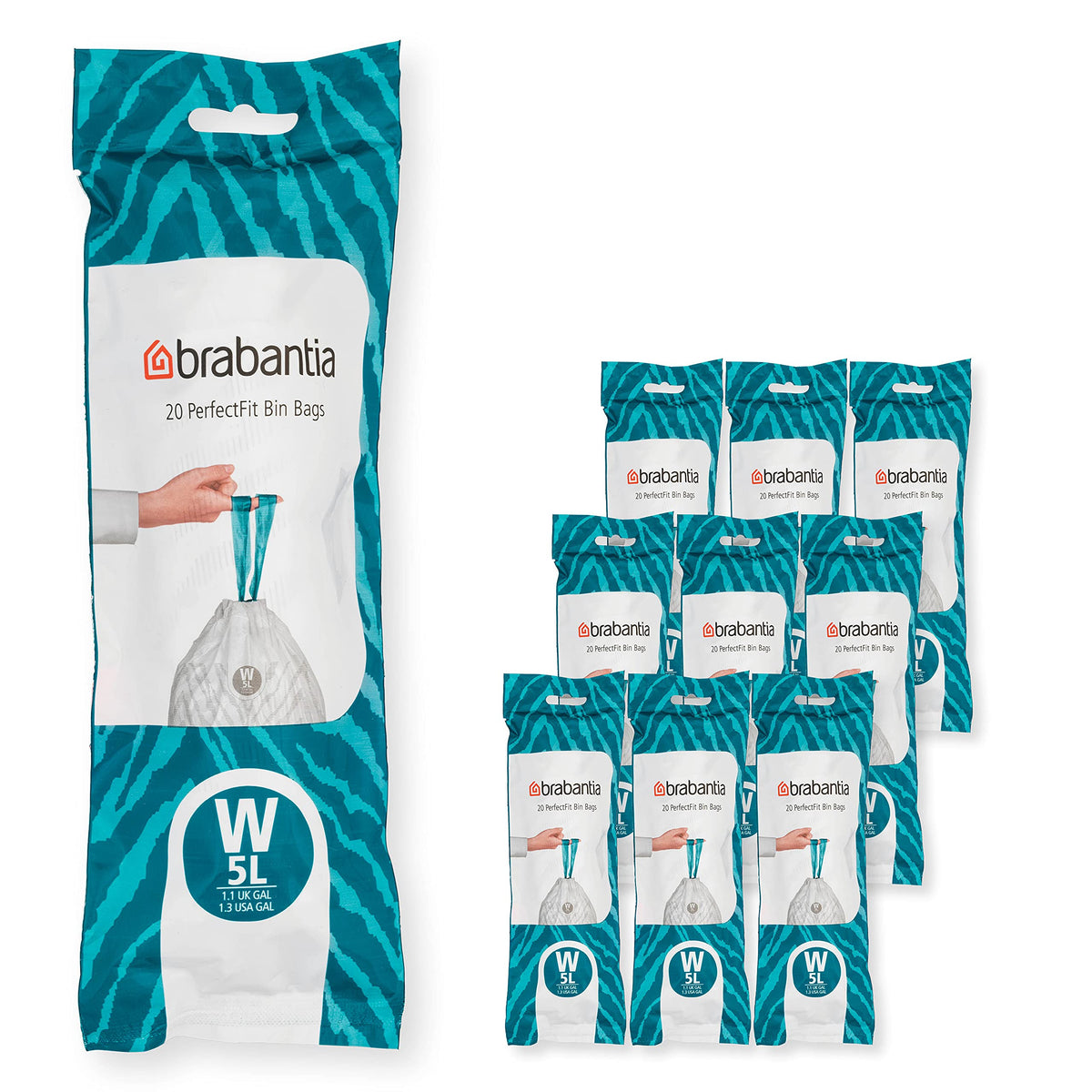 Brabantia Heavy Duty Perfect Fit Bin Liners (5 Packs of 20) 10-12 Litre