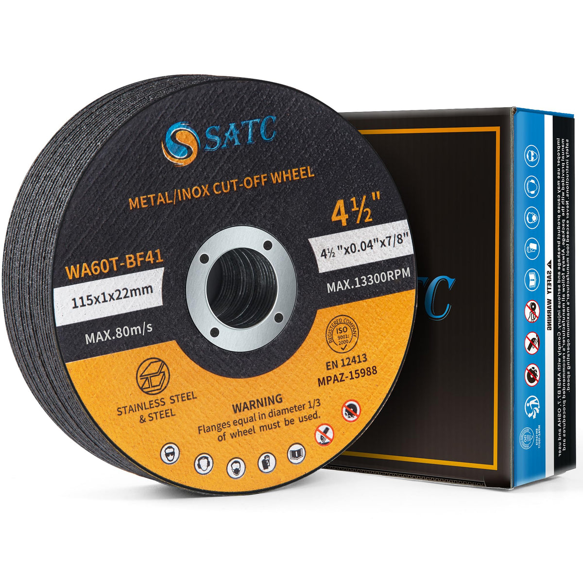 SATC 115mm Cutting Discs 50-Peice for Angle Grinder Durable Metal Cutting Disc Ultra Thin 1mm for Fast & Precise Cutting of Steel, Iron, Aluminum, & Ferrous Metals