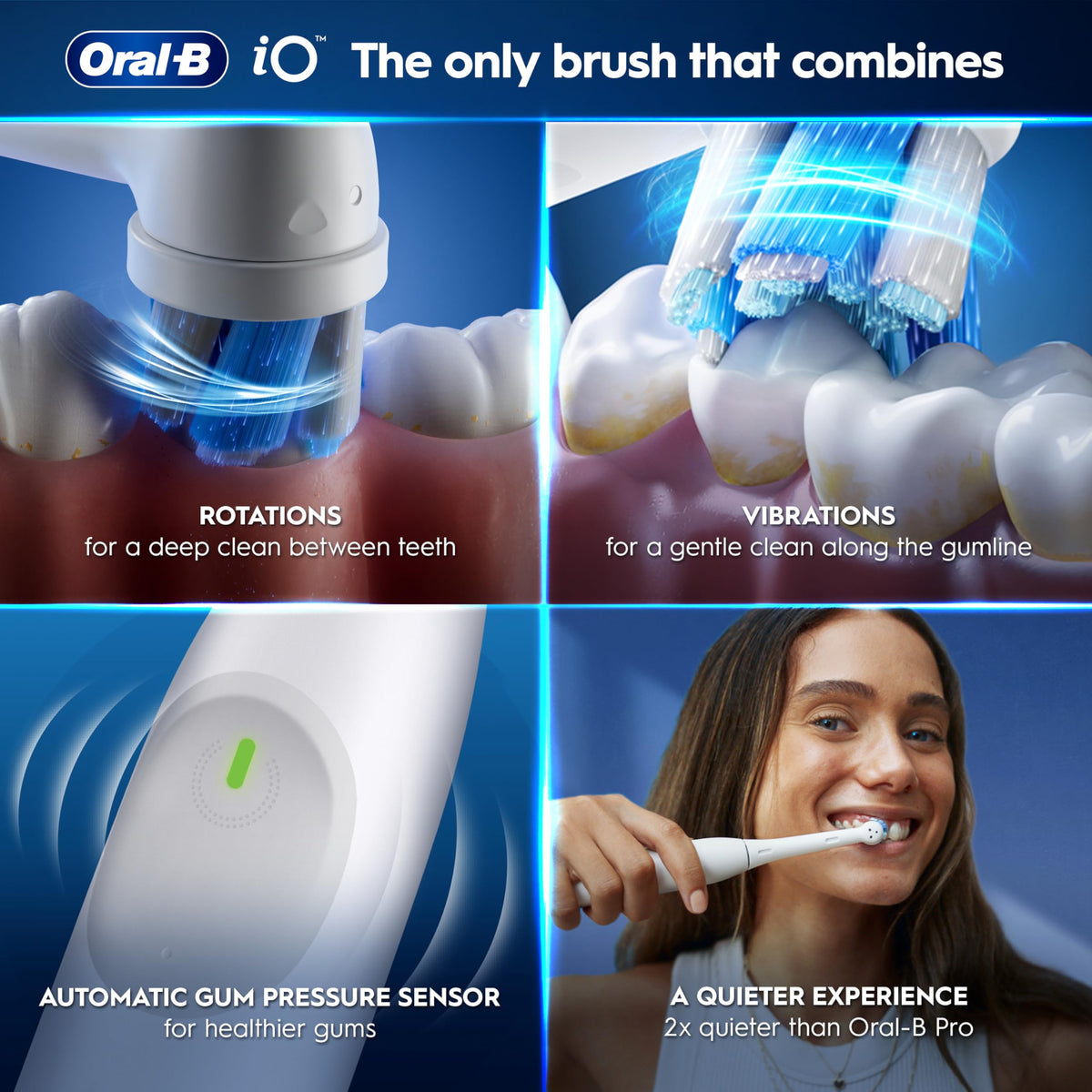 Oral-B iO2 Electric Toothbrush for Adults, Night Black, with Travel Case