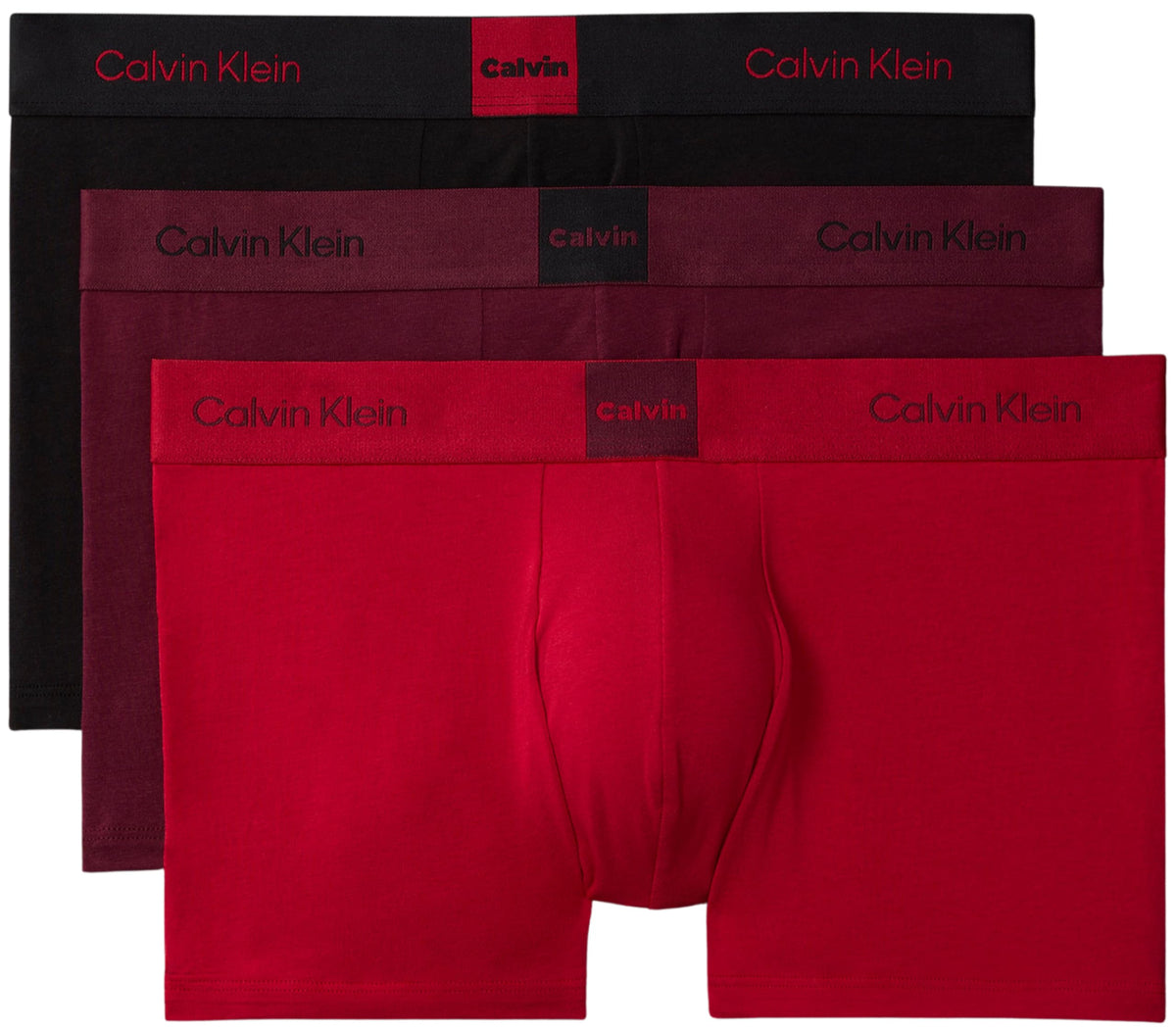 Calvin Klein Men’s 3 Pack Trunks with Logo Waistband
