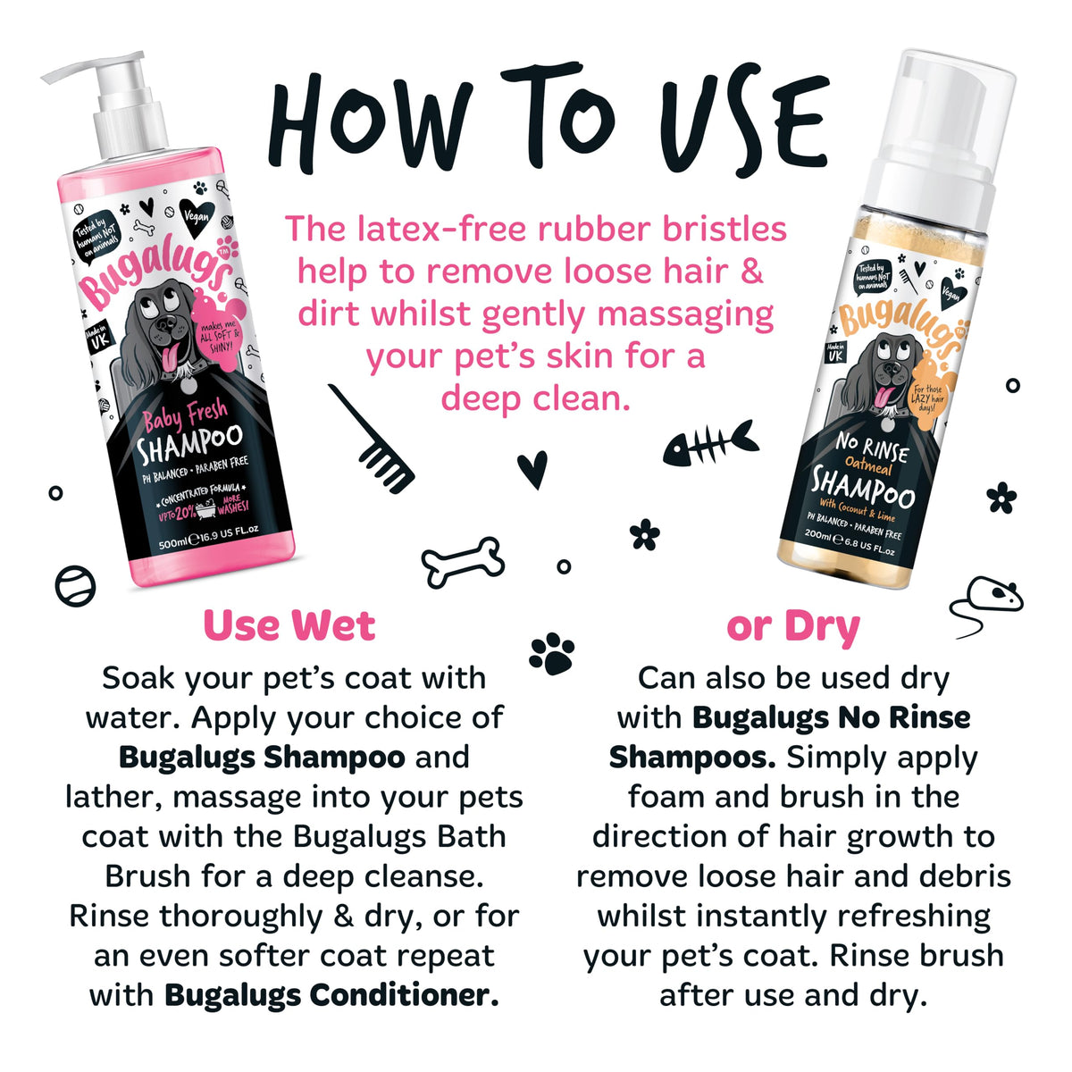 Flea and Tick Dog Shampoo by Bugalugs, Works on Smelly Puppies & Dogs, Contains Neem Oil PH Balanced Vegan Used by Professional Groom