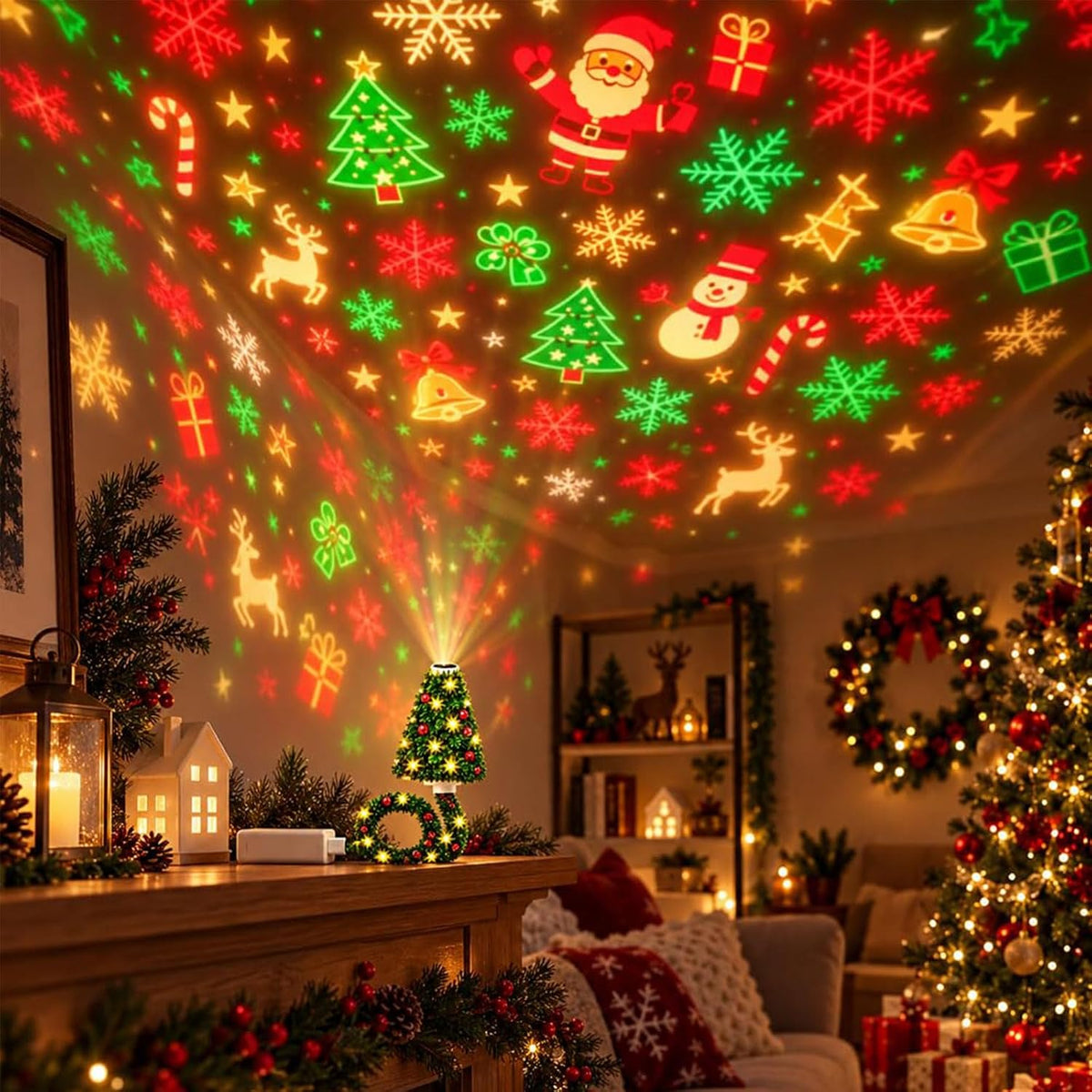 2027 New Christmas Projector Light, Plug and Play HD Christmas Projector