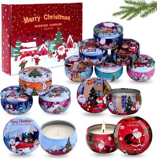 12PCS Christmas Candles Scented Candles, Aromatherapy Candle Gift Set for Women Candles for Home Scented for Her Scented Candles for Christmas,Birthday, Thanksgiving, Mother's Day