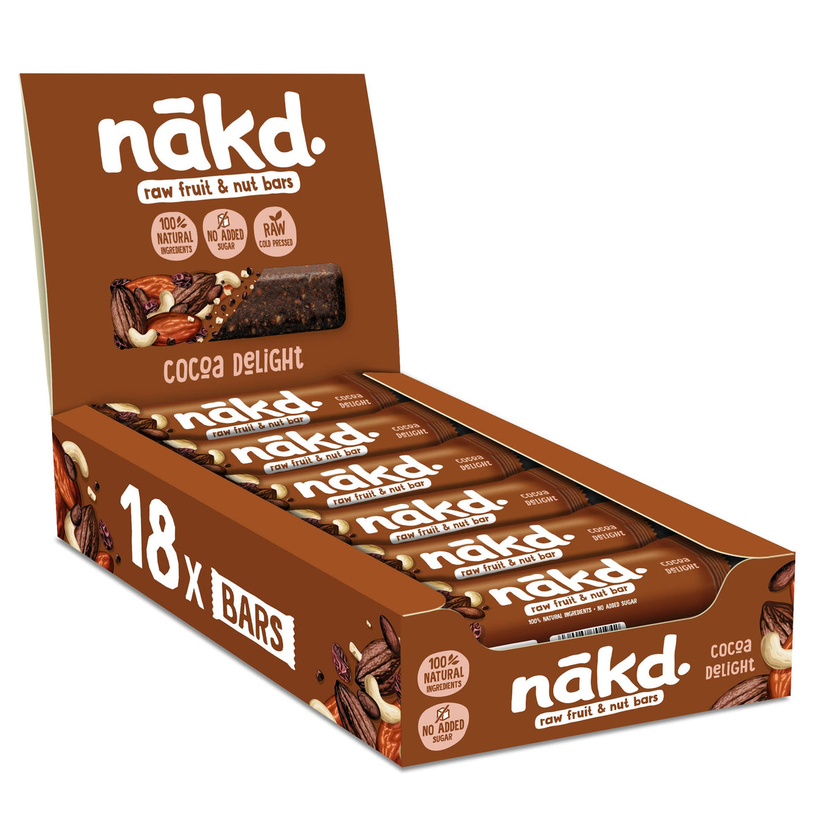 Nakd Bakewell Tart Natural Fruit & Nut Bars - Vegan - Gluten Free - Healthy Snack, 35 g (Pack of 18)