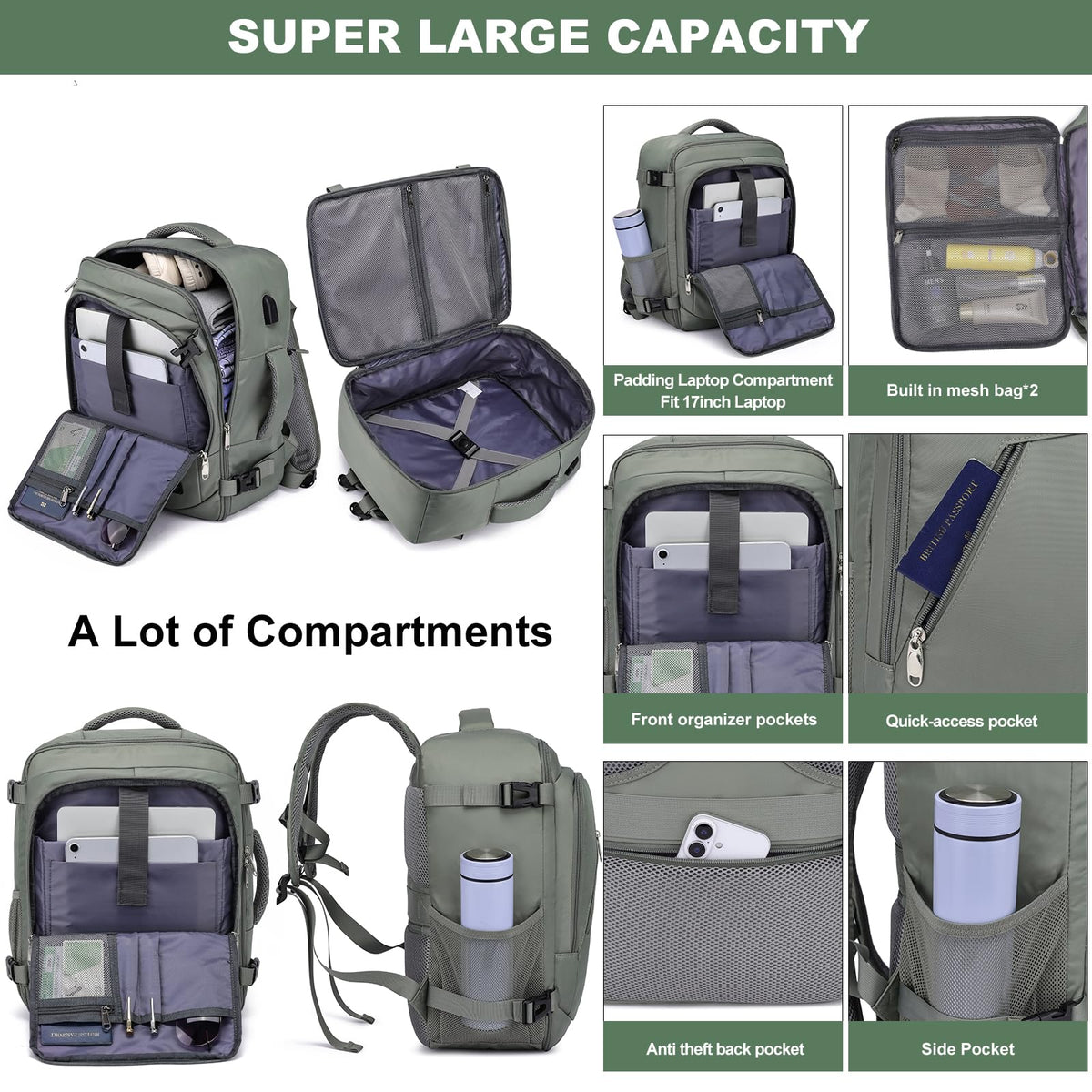 Ryanair Cabin Bags 40x30x20 Underseat 24L Small Travel Backpack Cabin Size
