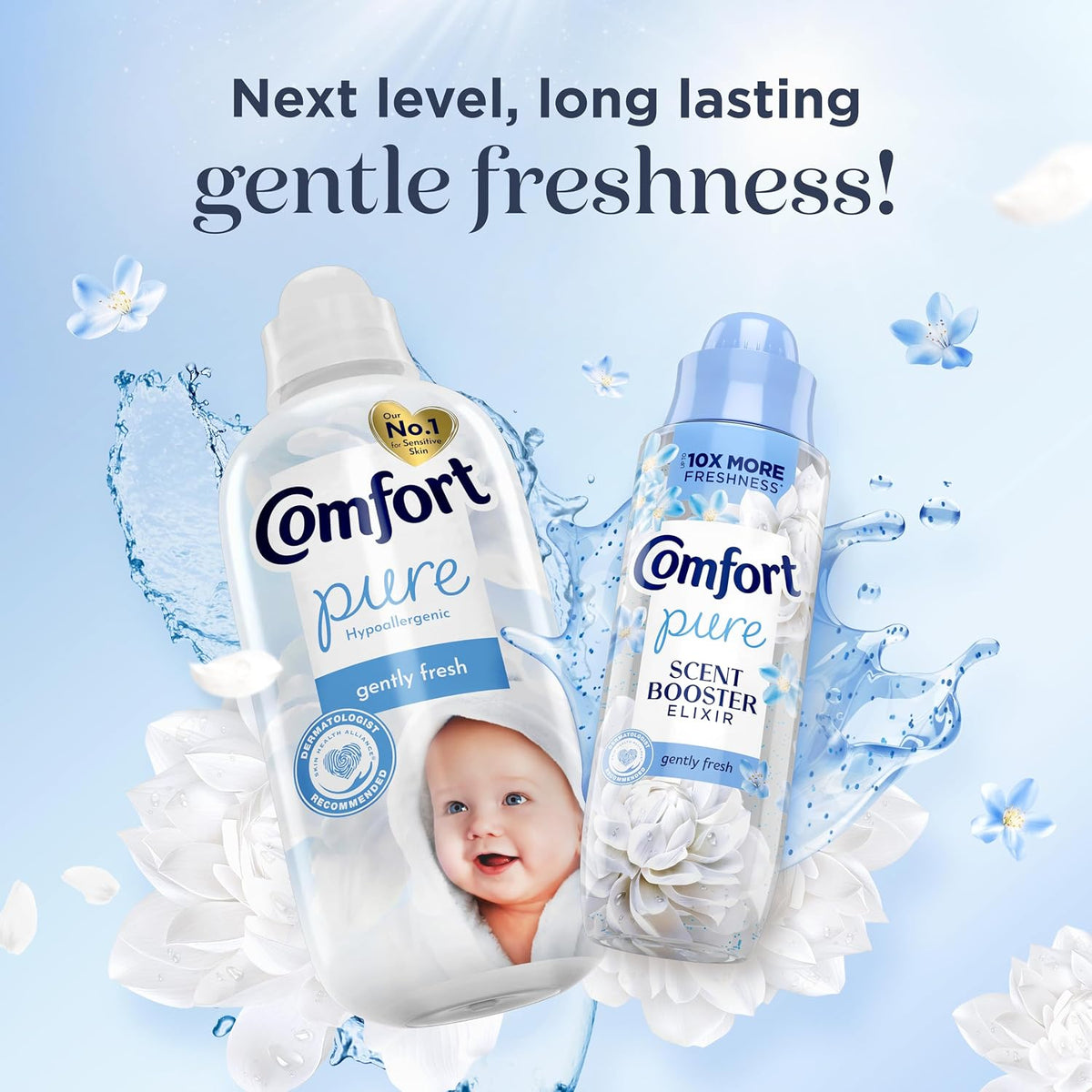 Comfort Pure Fabric Conditioner Dermatologist-Recommended and Hypoallergenic with a Gently Fresh Fragrance 31 washes (930 ml)