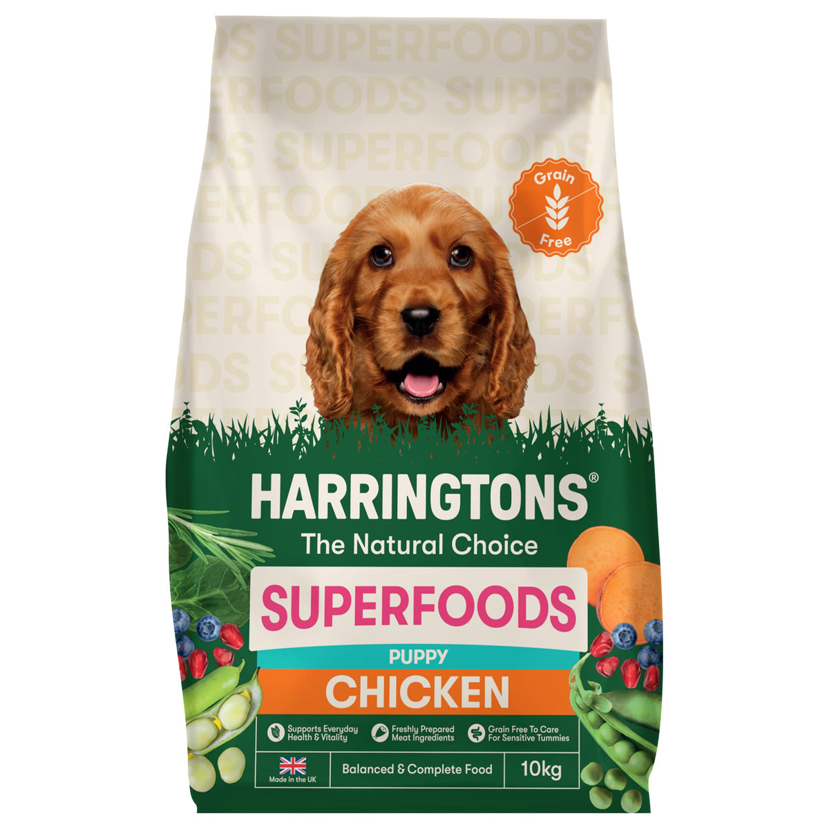 Harringtons Superfoods Complete Grain Free Dry Adult Dog Food Salmon with Veg 12kg - Made with All Natural Ingredients (Packaging may vary)