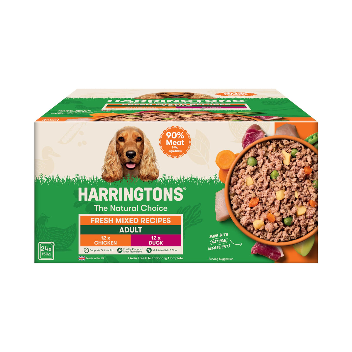 Harringtons Complete Wet Adult Dog Food Trays Meaty Pack 16x400g