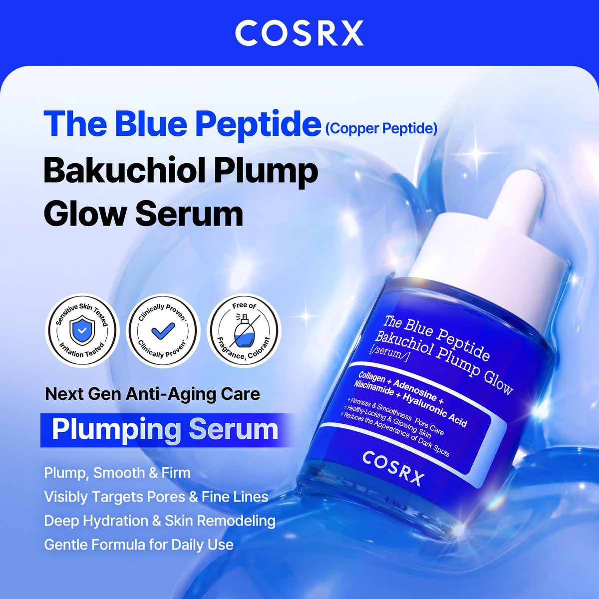 COSRX 6 Peptide Collagen Booster Serum 150ml, Face Toner with Niacinamide
