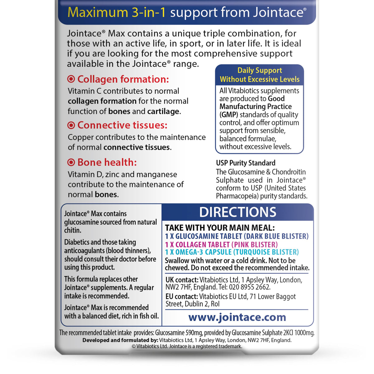 Jointace Collagen - Advanced Joints & Cartilage Support - Includes Collagen, Glucosamine & Chondroitin & Ginger