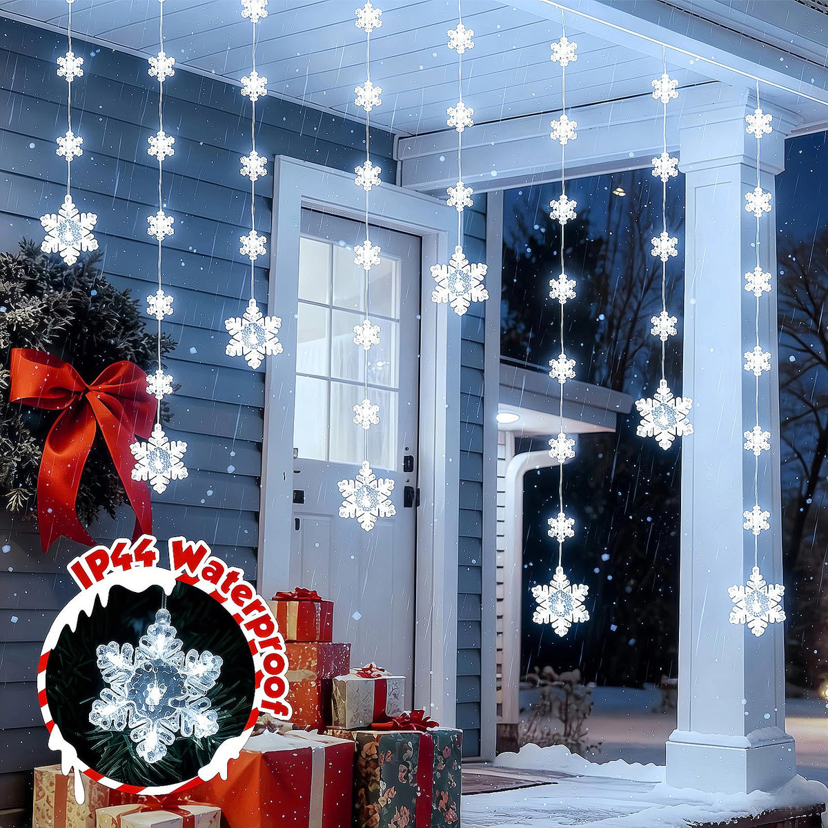 Christmas Star Window Lights, 2M 48 Stars 80 LED Curtain Fairy Lights with Remote, Timer, 8 Modes, Dimmable, USB Powered String Lights for Window, Bedroom, Party, Christmas Decorations