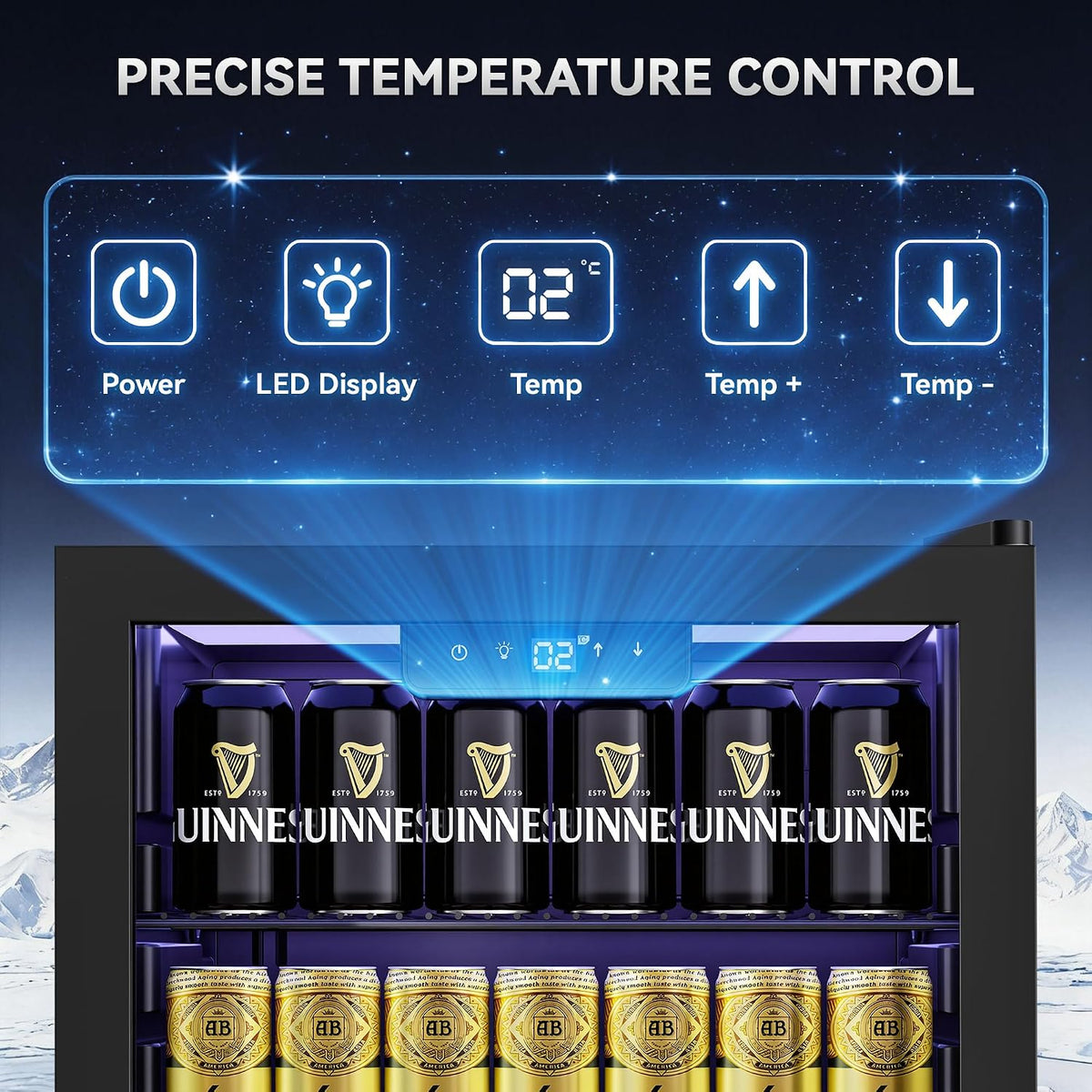 TRIUMPHKEY 86L Beverage Cooler, 4 Shelves, 130 Cans Capacity, Frost-Free