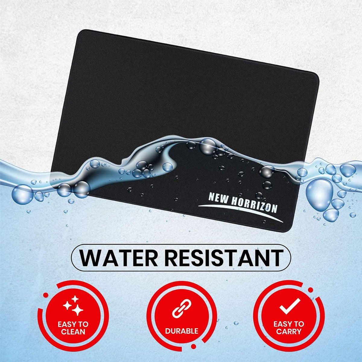 New Horrizon Gaming Mouse Pad, Mouse Mat Black, 290x210x5mm