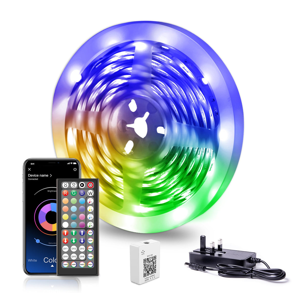 Nexillumi 10M LED Strip Lights, Smart Bluetooth Light Strips with App & Remote, Colour Changing LED Tape Lights, Music Sync Dimmable RGB Lighting for Bedroom, Living Room, Kitchen, Ceiling & Party