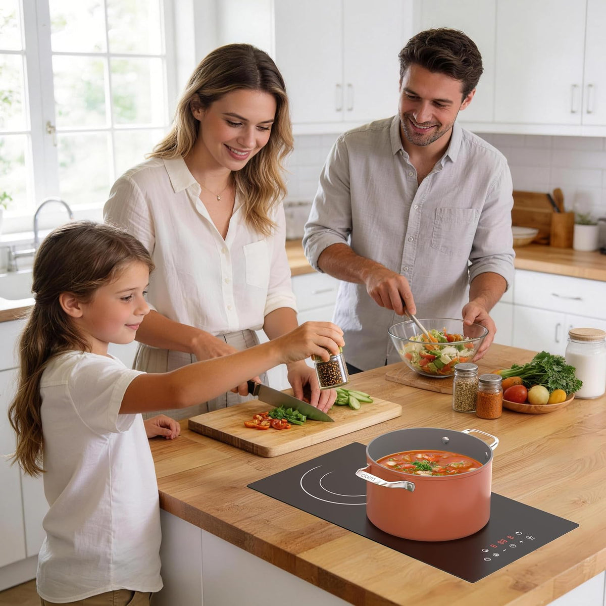 CDV 30cm Ceramic Hob 2 Rings 3200W Dual Ring Built-in Hardwired CDVER322