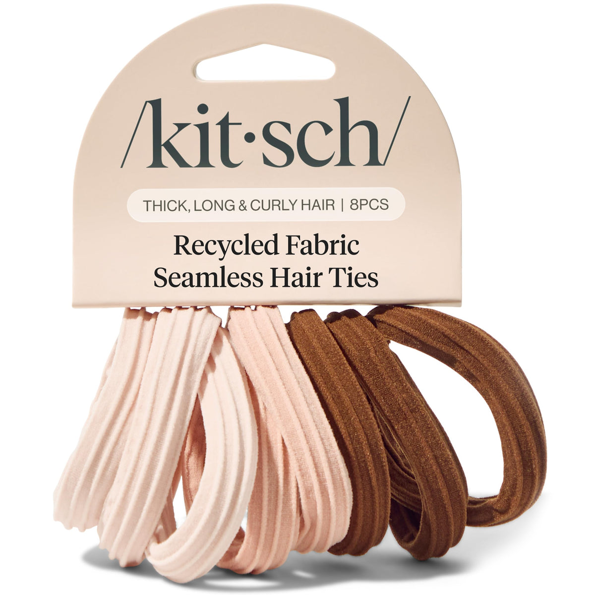 Kitsch Soft Nylon Hair Ties No Damage 6pcs - Black