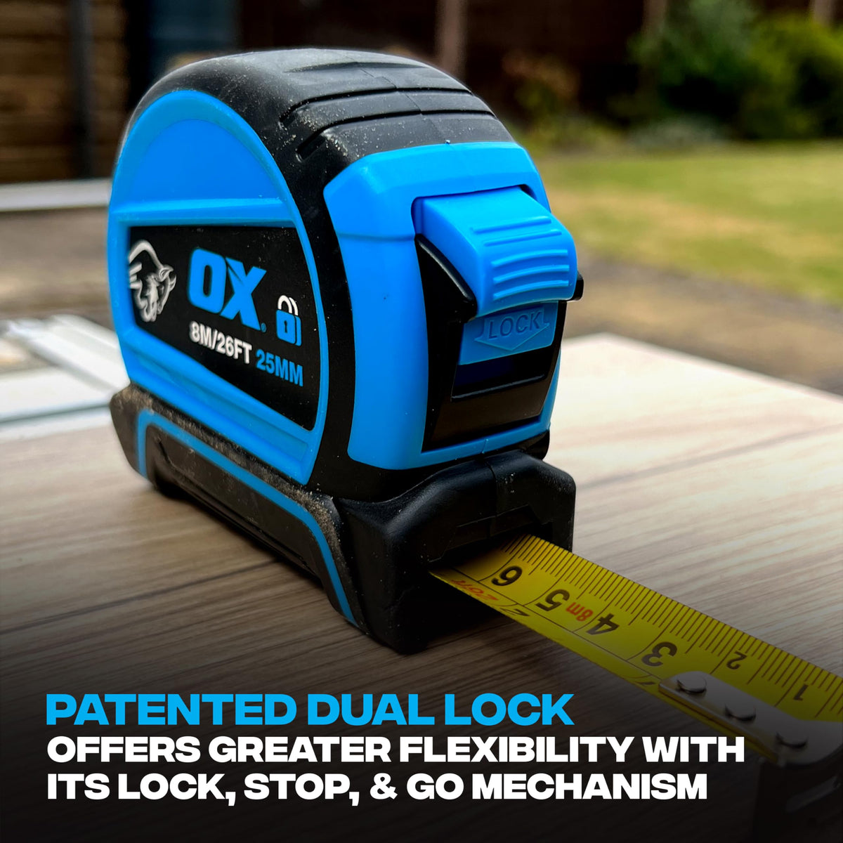 OX Pro Dual Auto Lock Tape Measure Twinpack - 8m, Magnetic End Hook