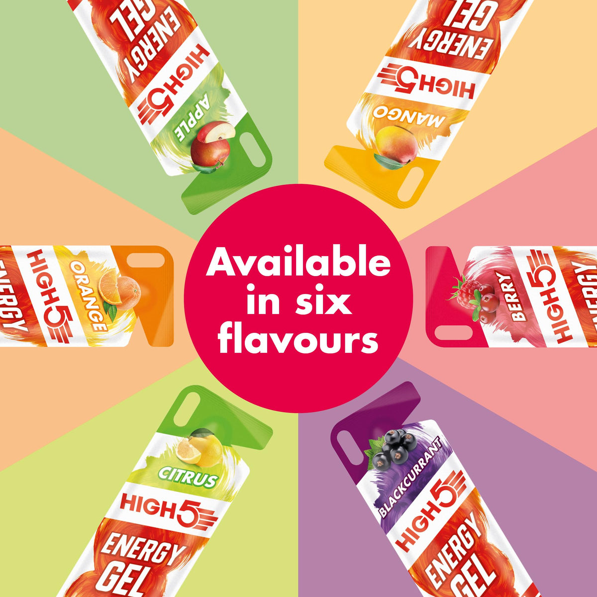 HIGH5 Energy Gels, Running Gel for Fast & Sustained Energy, Mixed, 8 x 40g